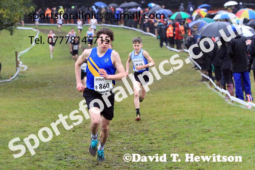 Boys Under-15s 2023 National Cross Country Relays, Berry Hill Park, Mansfield.  Photo: David T. Hewitson/Sports for All Pics